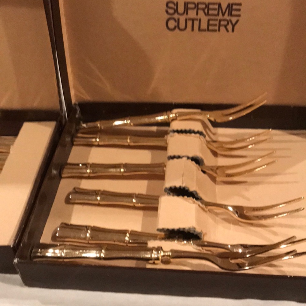 6 cocktail knives 6 cocktail forks